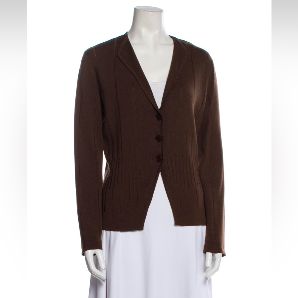 Giorgio Armani Wool Brown Cardigan
